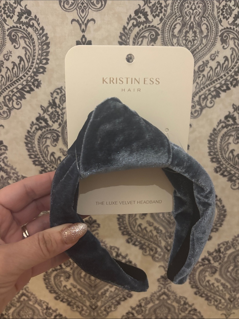 Kristin Ess Kids Velvet Headband in Navy